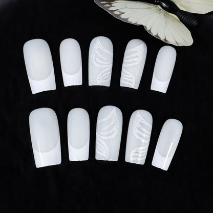 Kunstnagelset mit elegantem transparentem Design Brehn
