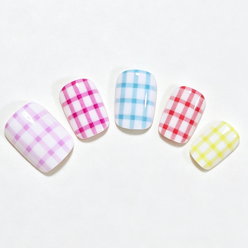 Gingham Muster Nagelkunst Wraps Brehn