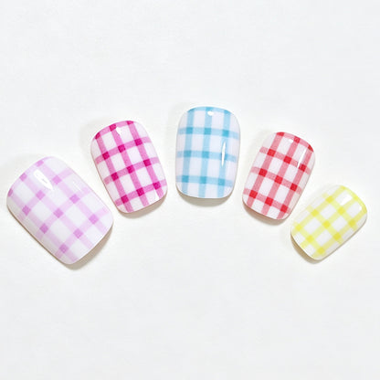 Gingham Muster Nagelkunst Wraps Brehn