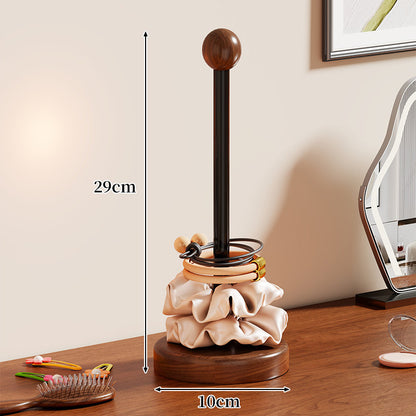 Vertikaler Holz-Haaraccessoire-Ständer und Scrunchie-Organizer