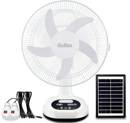 Damen Solarbetriebener Tischventilator mit Fernsteuerung und einstellbarer Geschwindigkeit Brehn