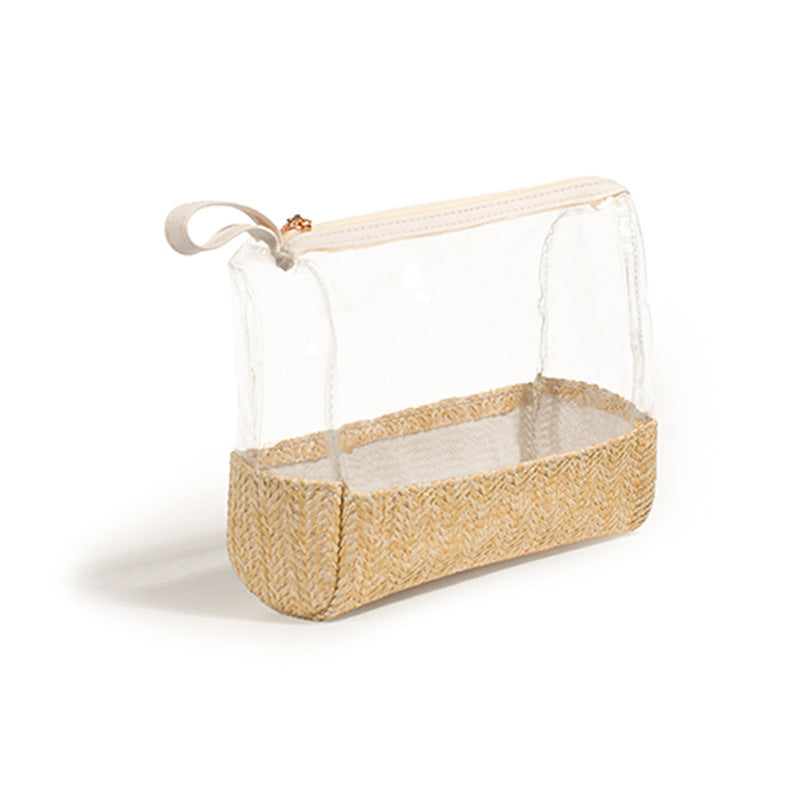 Kosmetiktasche Aus Transparentem Material mit Geflochtenem Boden Brehn