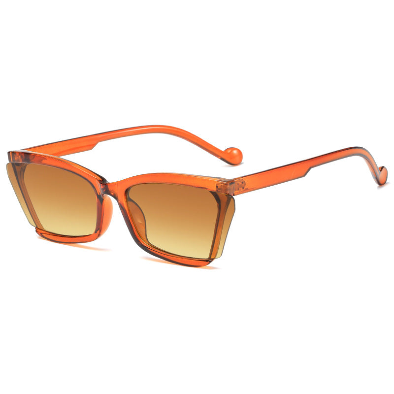 Damen modische Sonnenbrille mit einzigartigem rechteckigem Design und UV-Schutz Brehn