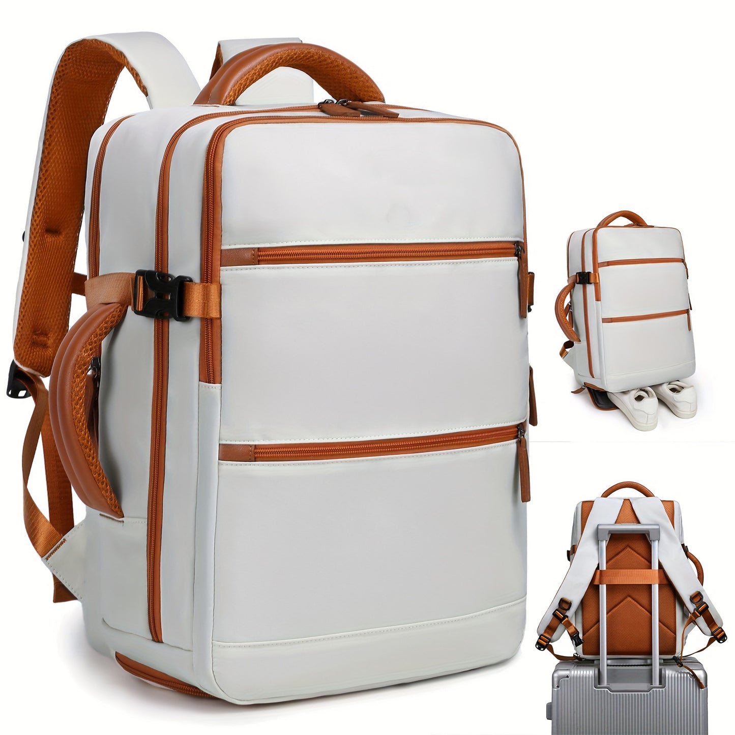 Unisex multifunktionaler Business-Rucksack mit gepolstertem Laptop-Fach und abnehmbarem Tragegriff Brehn