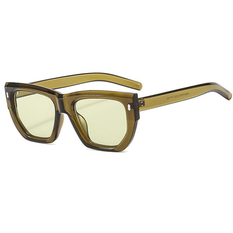 Damen Designer-Sonnenbrille mit modernem geometrischem Rahmen und UV-Schutz Brehn