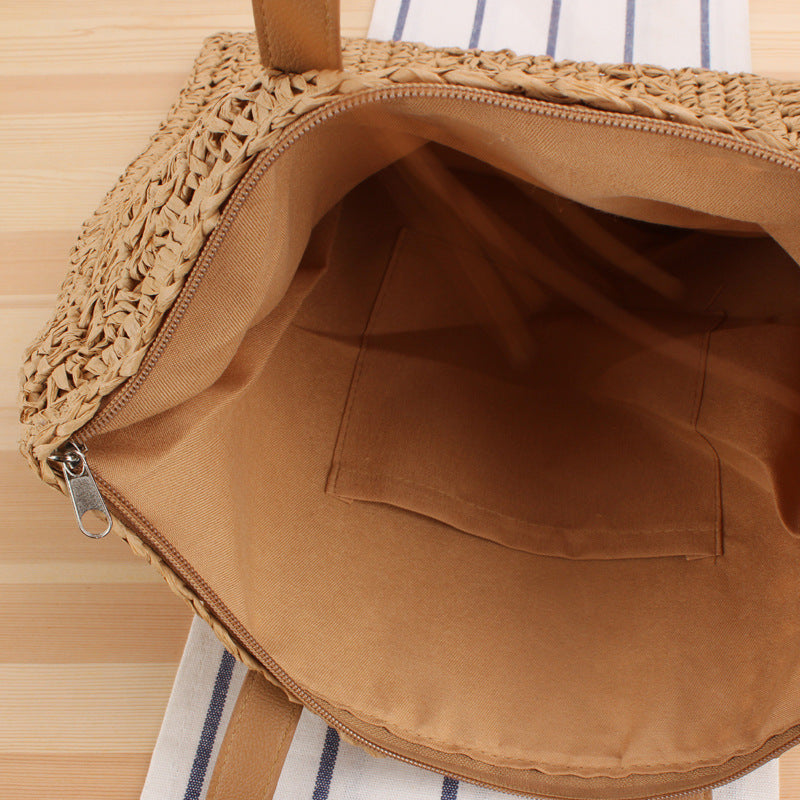Strandschultertasche Aus Handgefertigtem Naturmaterial mit Robustem Design Brehn