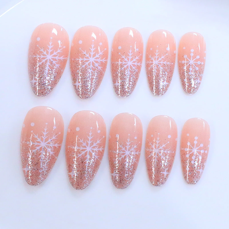 Glitzernde Schneeflocken Nagelkunst Brehn