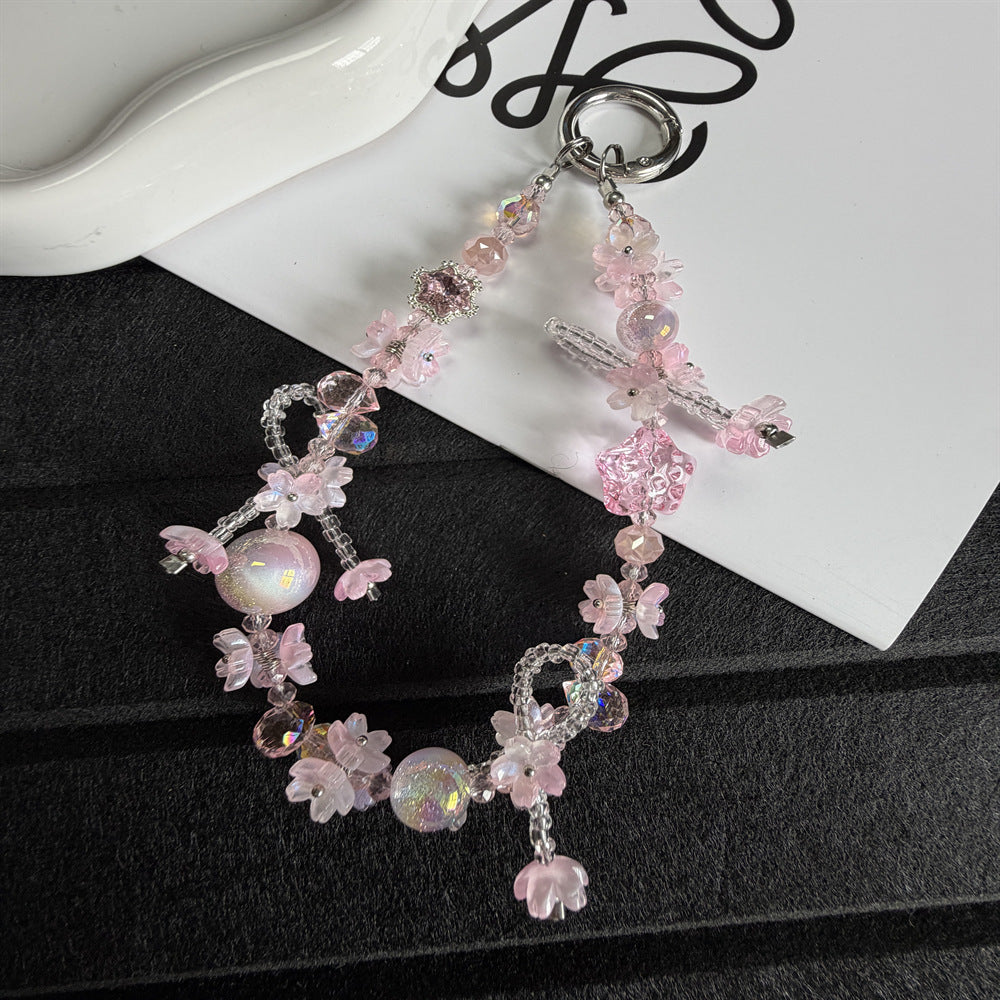 Elegante florale Perlen Charms Schlüsselanhänger Brehn