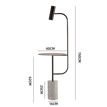Moderne Marmor Basis Stehlampe mit integriertem Beistelltisch