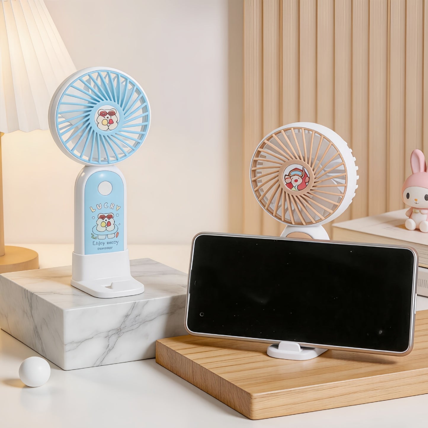 Damen Tragbarer USB-Handventilator mit niedlichem Motiv Brehn