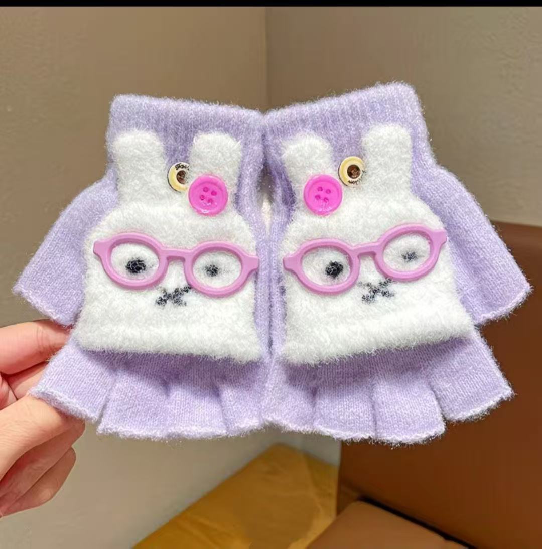 Niedliche Hasen-Themen-Fingerlose Handschuhe Brehn
