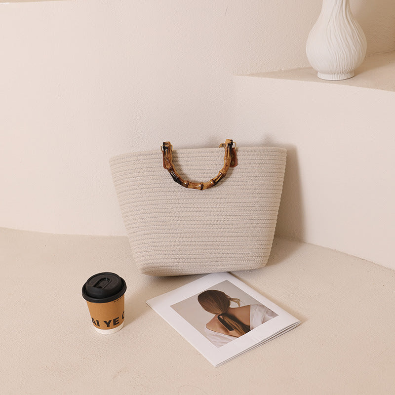 Damen Tragetasche mit elegantem geflochtenem Griff Brehn