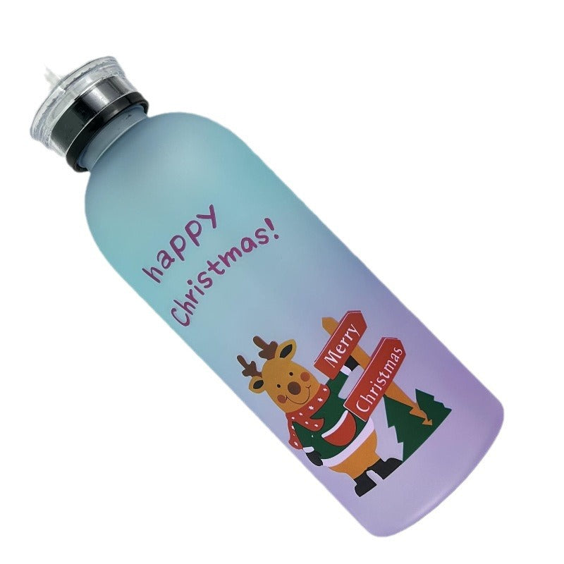 Damen Motivierende Trinkflasche mit fröhlichem Weihnachtsdesign Brehn