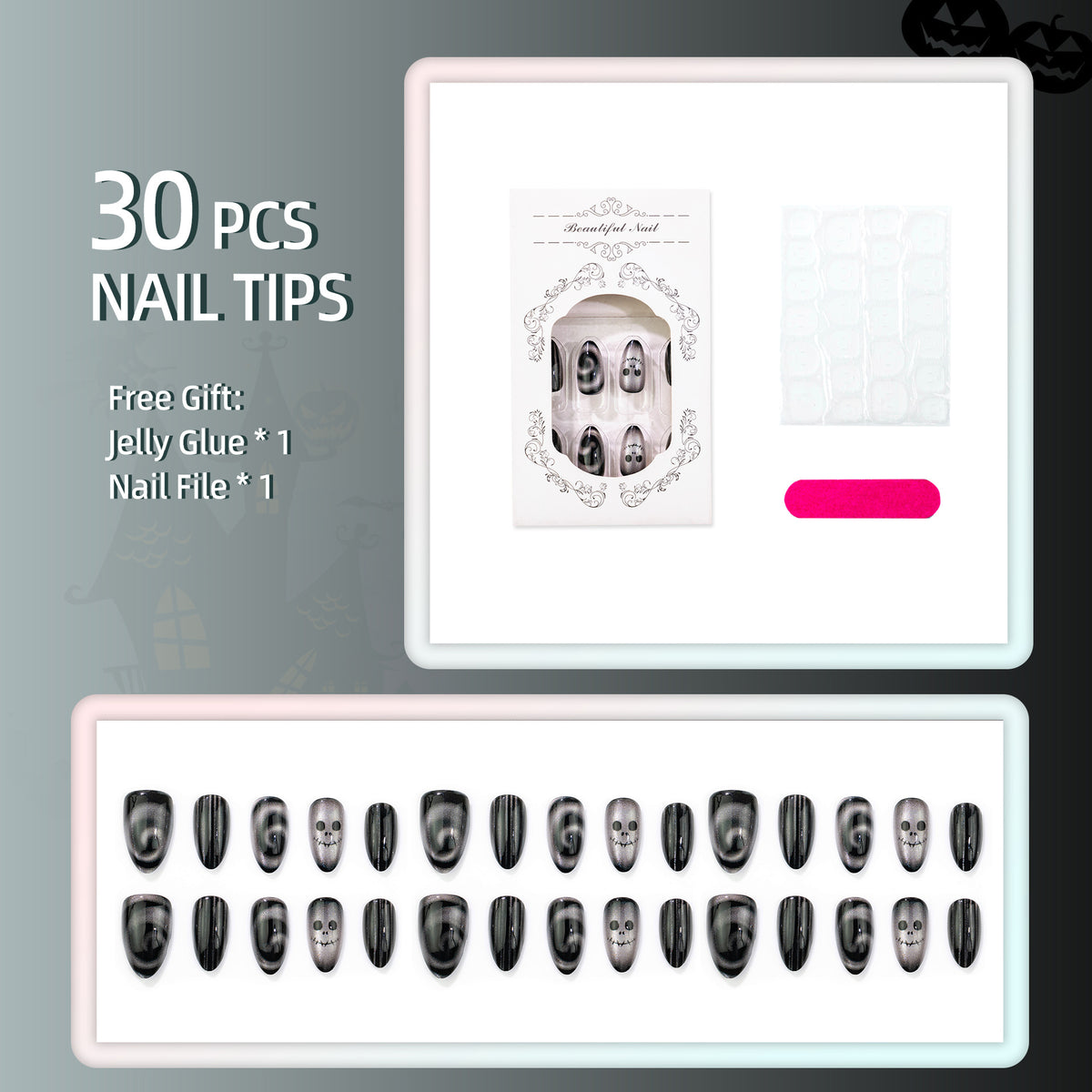 Gothic Themen Press-On Nagelkunst Set