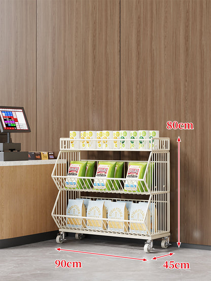 Drei-Stufiger Mobiler Drahtkorb-Organizer-Wagen