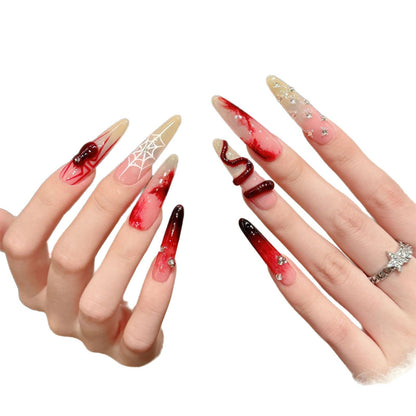 Kreatives Halloween-Themen Press-On Nagel-Kunst Set