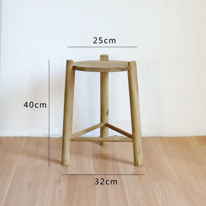 Massiver Holz-Hocker Brehn