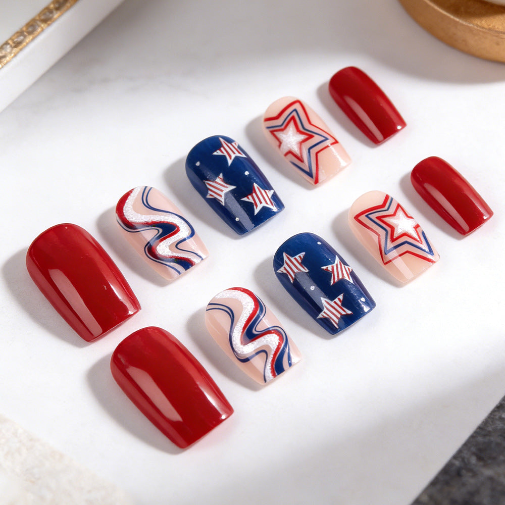 Themen Press-On Nagelkunst Set mit Sternen Design Brehn