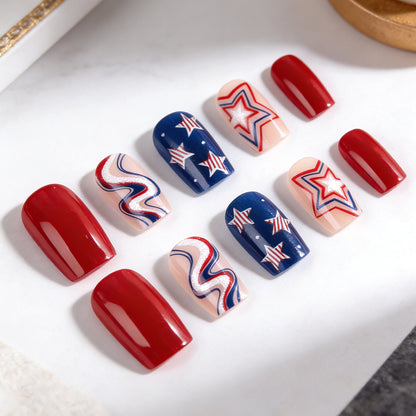 Themen Press-On Nagelkunst Set mit Sternen Design Brehn