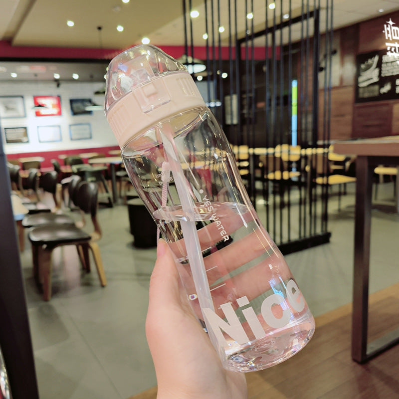 Damen Ergonomische Sporttrinkflasche mit integrierter Trinkhalmfunktion Brehn