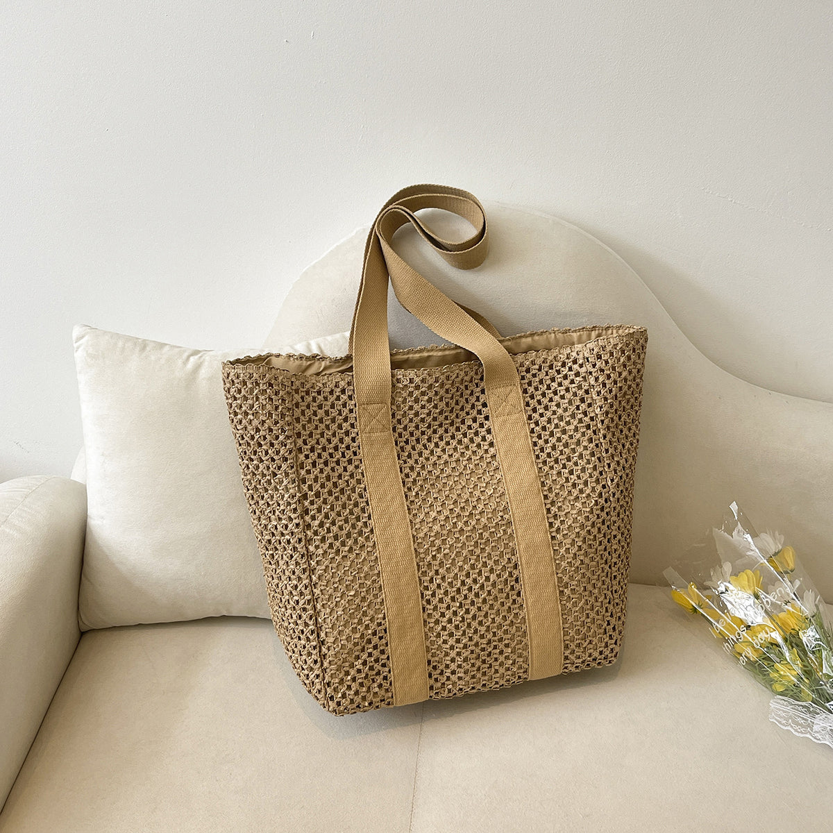 Stylische Geflochtene Strandtasche