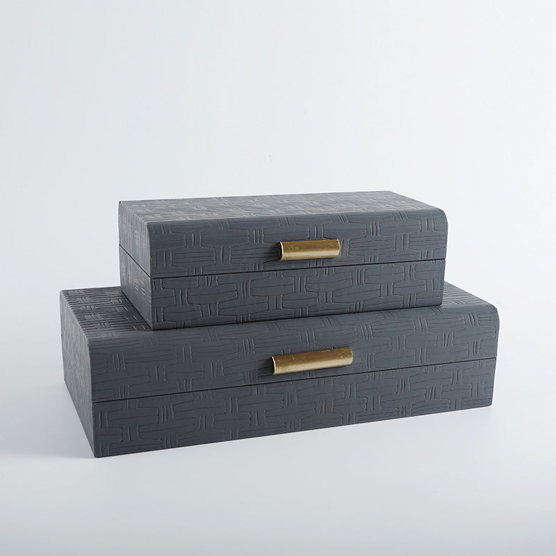 Dekorative Aufbewahrungsboxen mit elegantem Webdetail