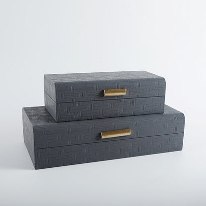 Dekorative Aufbewahrungsboxen mit elegantem Webdetail