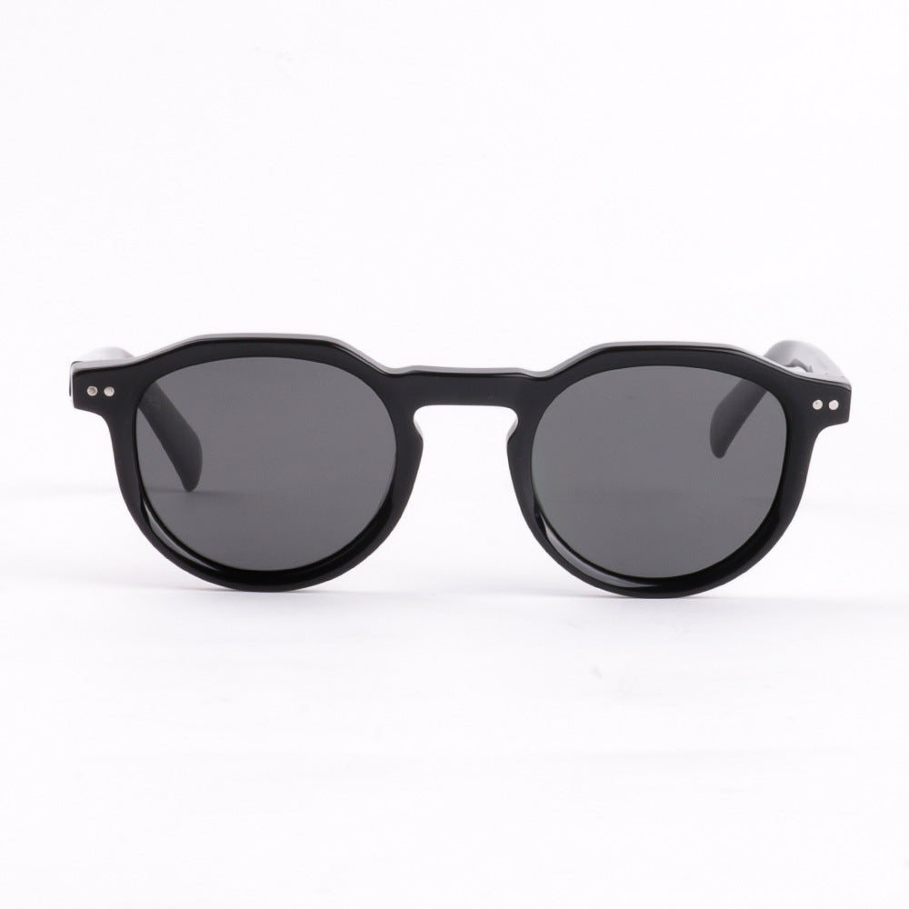 Damen modische Sonnenbrille mit stilvollem, runden Rahmen und UV-Schutz Brehn