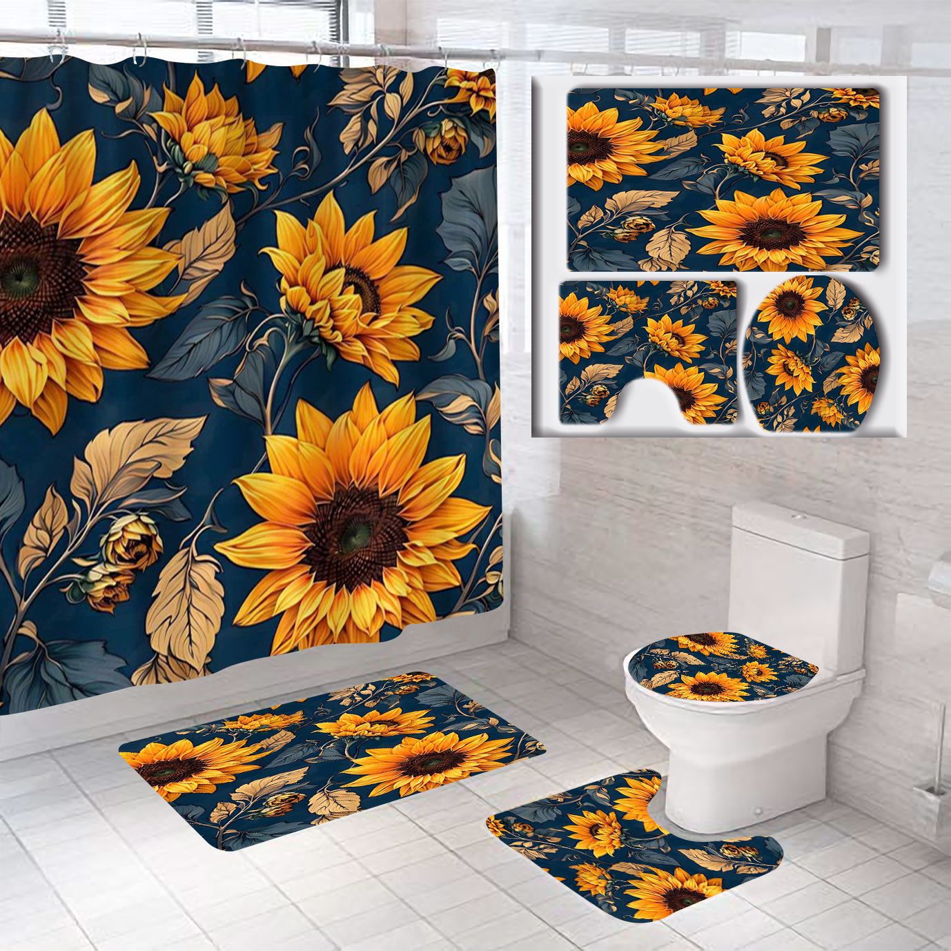 Florales Badezimmerdekor-Set Brehn