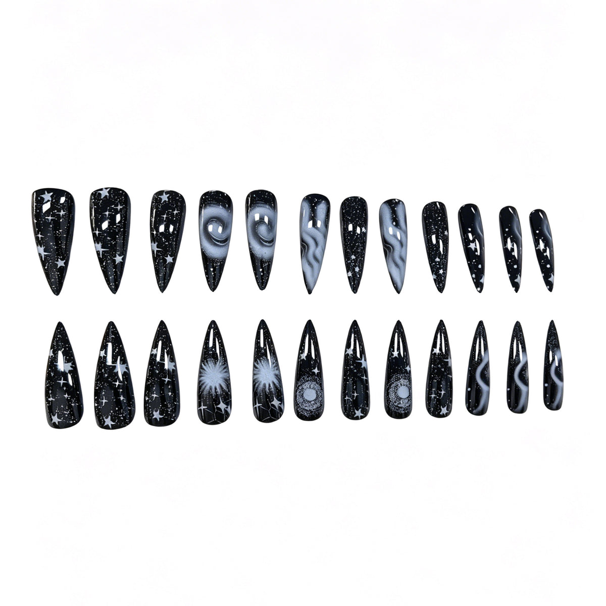 Galaxy-inspiriertes Press-On-Nagelset Brehn
