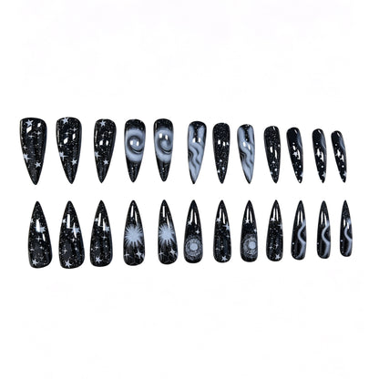 Galaxy-inspiriertes Press-On-Nagelset Brehn