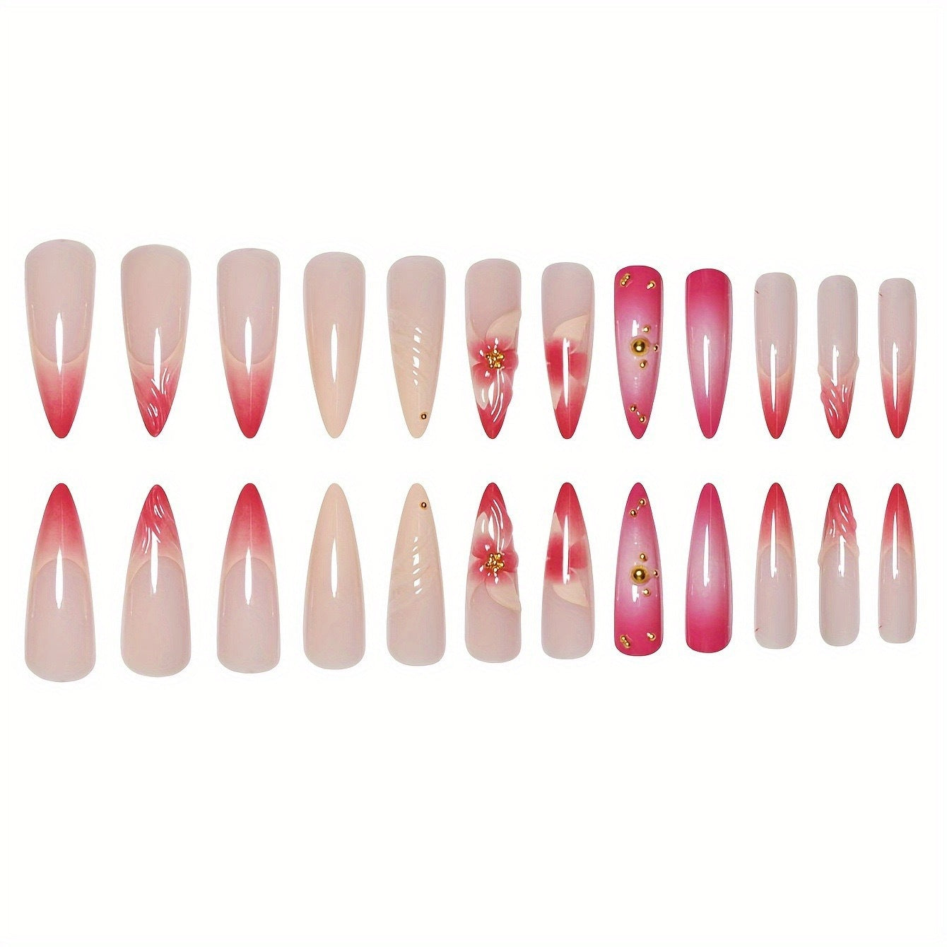 Florale dekorative Acryl-Nagelverzierung Brehn