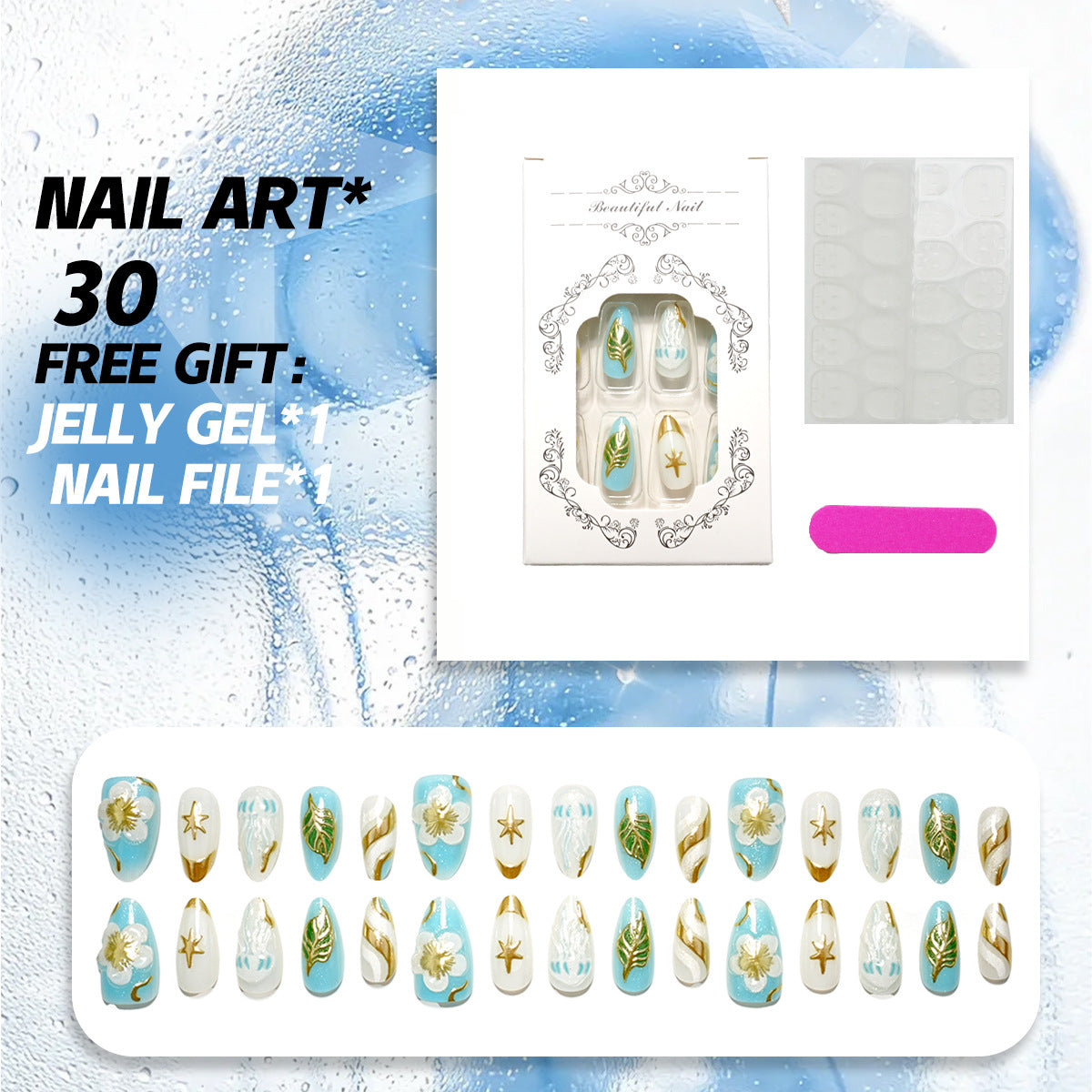 Dekorative Acryl Press-On Nagelkunst Kollektion