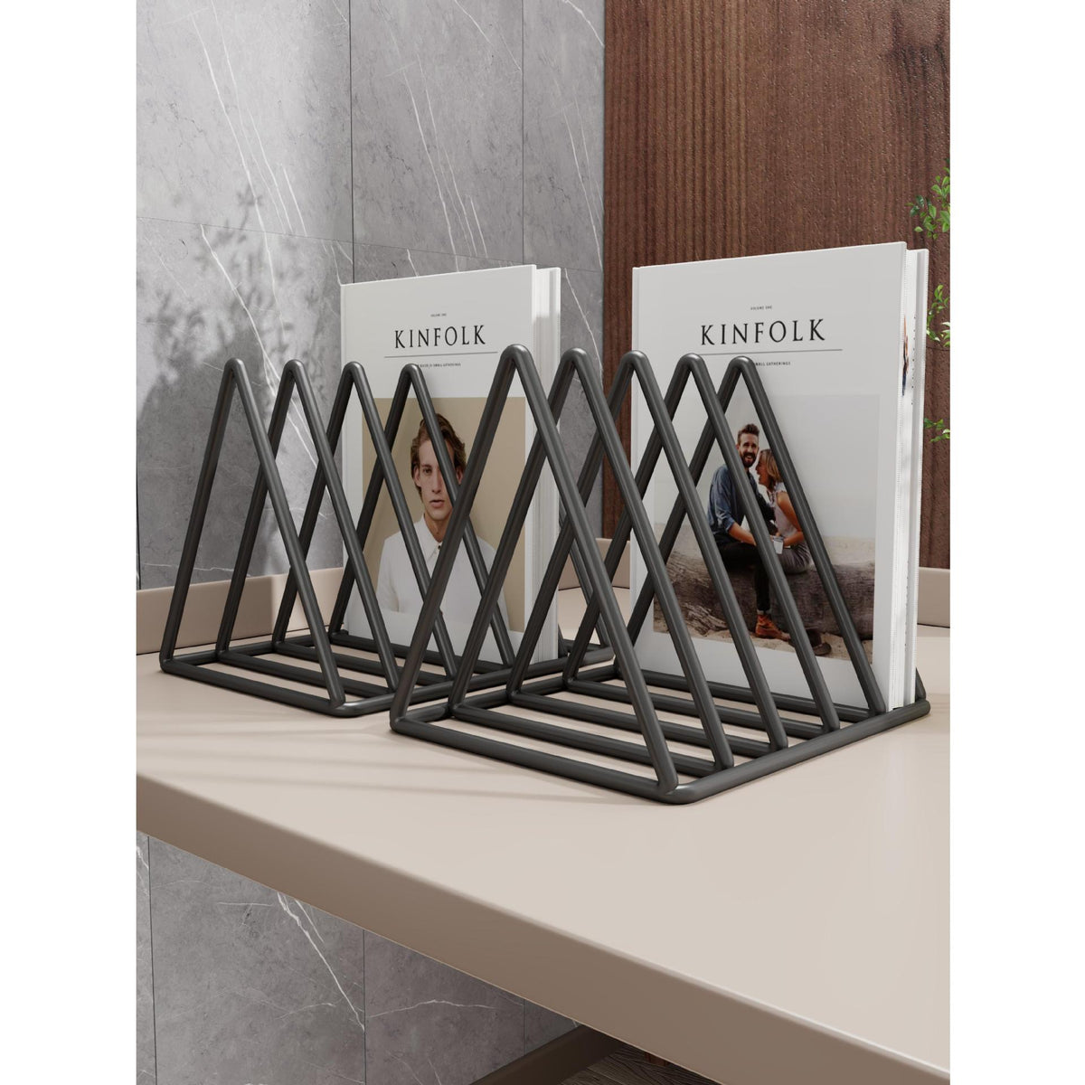 Erweiterbares Holz-Magazin- und Buchregal-Organizer