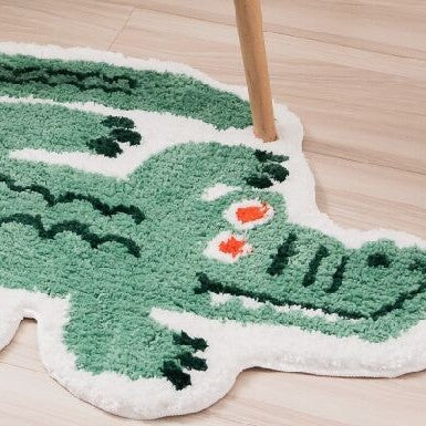 Plüsch Cartoon Krokodil Form Tufted Kinderzimmer Boden Teppich