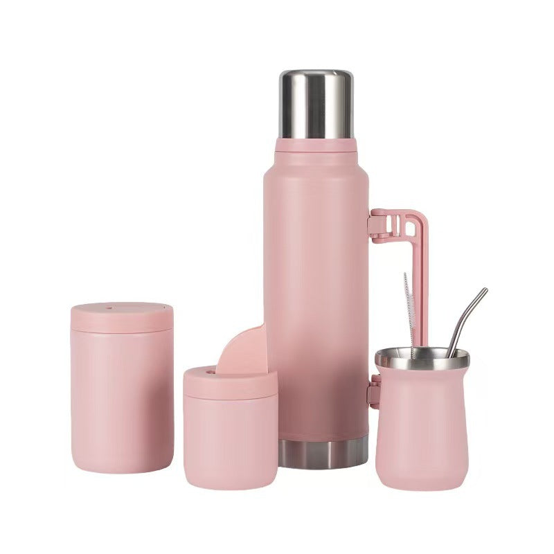 Damen Stilvolle Thermoskanne mit praktischem Trinkbecher Set Brehn