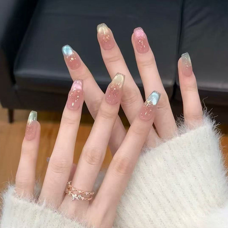 Glänzendes Ombre Press-On Nagelset Brehn