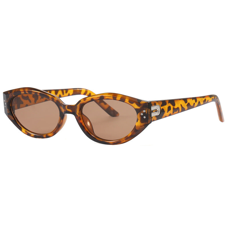 Damen modische Sonnenbrille mit animalischem Muster und stylishem Rahmen Brehn