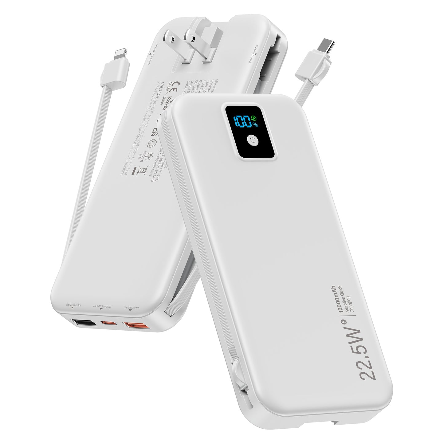 Powerbank mit Digitalem Lcd-Display und Integriertem Ladegerät Brehn