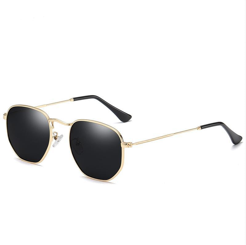 Damen modische geometrische Sonnenbrille mit robustem Metallrahmen Brehn