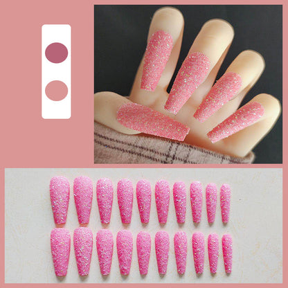 Glänzendes Langes Coffin Press-On Nails Set