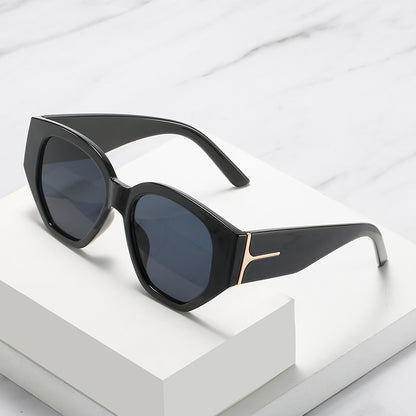 Modische Cat-Eye Sonnenbrille mit einzigartigem geometrischem Rahmen Brehn