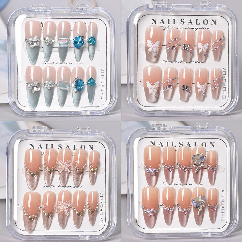 Glamorous Herz-Themen Press-On Nagel Set Brehn