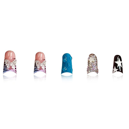 Glamourös Press-On-Nagelkunst-Set mit einzigartigen dekorativen Elementen Brehn
