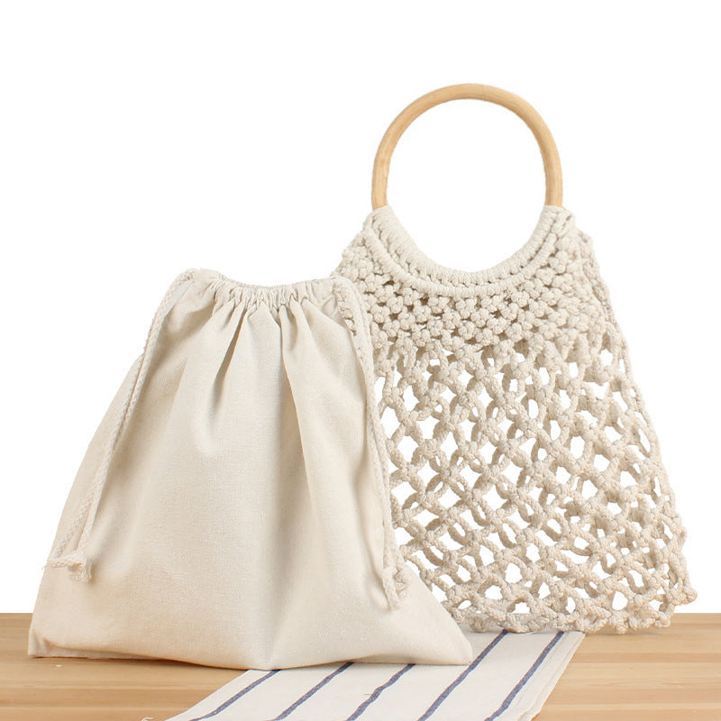 Modische Makramee-Handtasche mit Innentasche Brehn