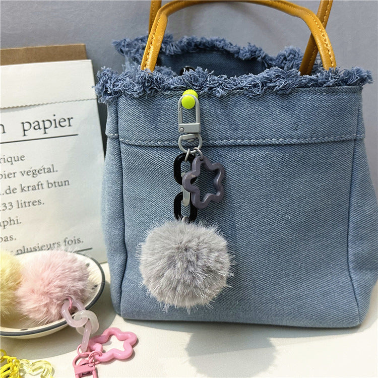 Niedlicher Flauschiger Pom-Pom Schlüsselanhänger Brehn