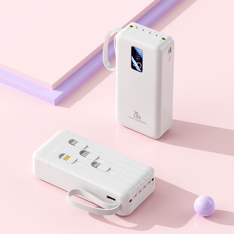 tragbare Schnelllade-Powerbank mit integrierten Ladekabeln Brehn