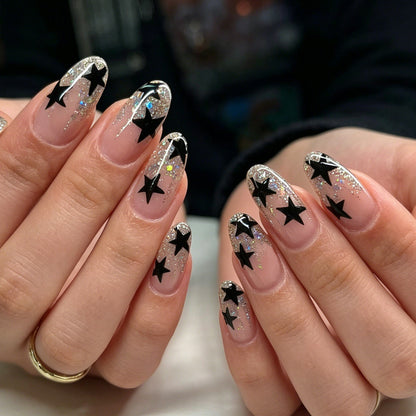 Glamouröse Stern-Themen Acryl-Nagelverzierungen Brehn