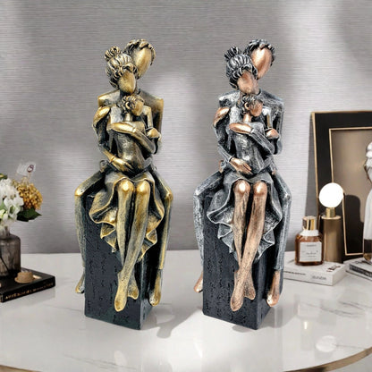 Elegante Skulptur eines romantischen Paares Brehn