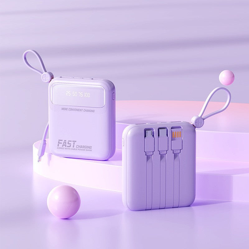 Tragbare Powerbank mit Integrierten Kabeln und Multifunktionalem Ladeanschluss Brehn